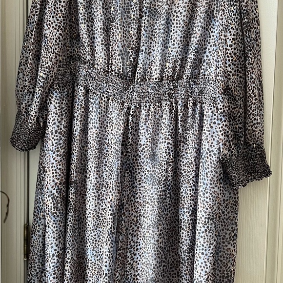 Talbots Long Sleeve Blue Leopard Print Dress 22W Petite - Picture 8 of 9